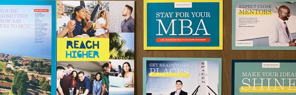 Marymount California University Brochures, Postcards, Admit Packet
